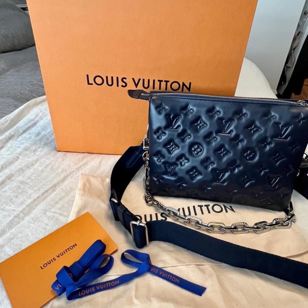 Authentic Louis Vuitton Coussin PM - $1000+ below retail! Navy w/Silver Hardware